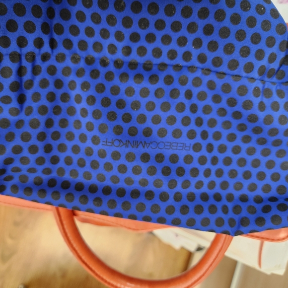 Rebecca Minkoff M.A.B. Satchel Handbag 100% Leather Orangish Red - Picture 6 of 8